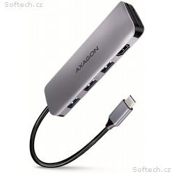AXAGON hub USB-C 5v1, HMC-HCR3A, USB 3.2 Gen1, 3x 
