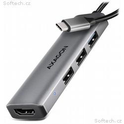 AXAGON multi 4in1 USB-C hub, HMC-H3A, USB 3.2 Gen1