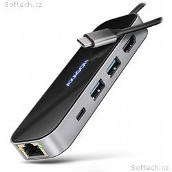 AXAGON HMC-6GLN, USB 5Gbps hub, 2x USB-A, USB-C, H