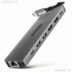 AXAGON HMC-7HX2, USB 5Gbps hub, 2x USB-A, USB-C, 2