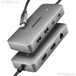 AXAGON HMC-CUB83X2, USB-C 10Gbps Hub, HDMI + DP 4k