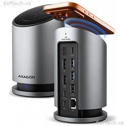 AXAGON multi USB-C hub 9in1 + 15W bezd. nabijeni, 