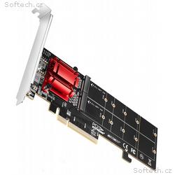 AXAGON řadič do PCIe pro 2x PCIe NVME SSD, PCEM2-N