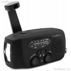 NEDIS přenosné nouzové rádio, napájení z USB, bate