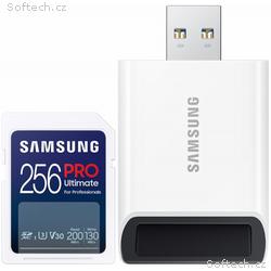 SAMSUNG PRO Ultimate SDXC 256GB + USB Adaptér, CL1