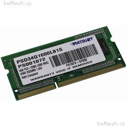 PATRIOT Ultrabook 4GB DDR3 1600MHz, SO-DIMM, CL11,