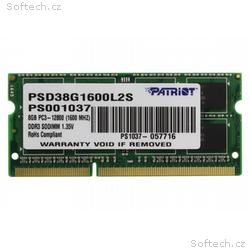 PATRIOT Ultrabook 8GB DDR3 1600MHz, SO-DIMM, CL11,