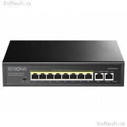 STRONG switch SW8010POE+, 8x port Gigabit POE+, 2x