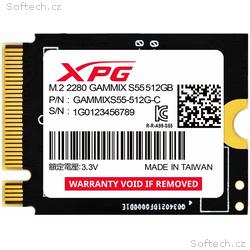 ADATA GAMMIX S55 512GB SSD, Interní, PCIe Gen4x4 M
