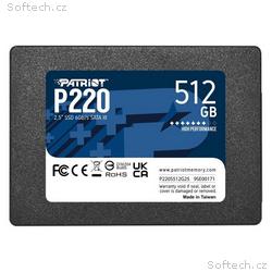 PATRIOT P220 512GB SSD, Interní, 2,5", SATA 6Gb, s