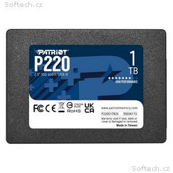 PATRIOT P220 1TB SSD, Interní, 2,5", SATA 6Gb, s, 