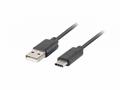 LANBERG USB-C (M) na USB-A (M) 2.0 kabel 0,5m, čer