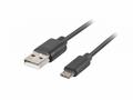 LANBERG Micro USB (M) na USB-A (M) 2.0 kabel 1m, č