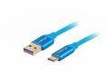 LANBERG USB-C (M) na USB-A (M) 2.0 kabel 1m, modrý