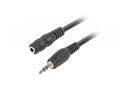 LANBERG Minijack 3.5mm M, F 3 PIN kabel 5m, černý 