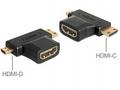 Delock adaptér HDMI-A samice > HDMI-C + HDMI-D sam