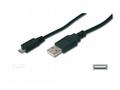 PremiumCord Kabel micro USB 2.0, A-B 20cm, černá