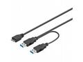 PremiumCord kabel USB 3.0, USB Micro B (M) na 2 x 