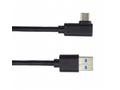 PremiumCord Kabel USB typ C, M zahnutý konektor 90