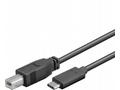 PremiumCord USB-C, male - USB 2.0 B, male, černý,1