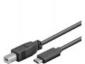 PremiumCord USB-C, male - USB 2.0 B, male, černý,1