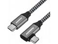 PremiumCord USB-C 3.2 gen 2, zahnutý, oplet, 0,5m
