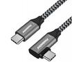 PremiumCord USB-C 3.2 gen 2, zahnutý, oplet, 0,5m