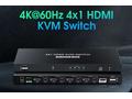 PremiumCord 4K@60Hz HDMI2.0 KVM switch 4:1 s dálko