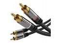 PremiumCord HQ stínený kabel 2x CINCH-2x CINCH M, 