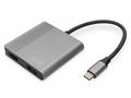 DIGITUS Adaptér USB-C - 2x HDMI, 18 cm 4K, 30Hz, s