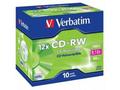 VERBATIM CD-RW(10-Pack)Jewel, High Speed, 8x-12x, 