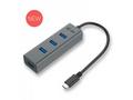 i-tec USB HUB 3.1 Type C METAL, 4 porty, USB 3.0, 