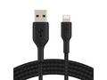 BELKIN kabel oplétaný USB-A - Lightning, 2m, černý