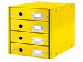 LEITZ Zásuvkový box Click&Store, 4 zásuvky, žlutá