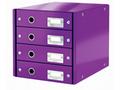 LEITZ Zásuvkový box Click&Store, 4 zásuvky, purpur