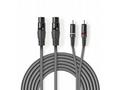 Nedis COTH15230GY15 - XLR Audiokabel | 2x XLR 3pin