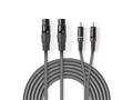 Nedis COTH15230GY15 - XLR Audiokabel | 2x XLR 3pin