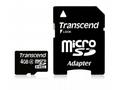 TRANSCEND MicroSDHC karta 4GB Class 4 + adaptér