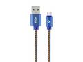 Gembird oplétaný denim USB-A, USB-C kabel 2m