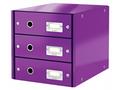 LEITZ Zásuvkový box Click&Store, 3 zásuvky, purpur