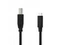 NEDIS kabel USB 2.0, zástrčka USB-C - zástrčka USB