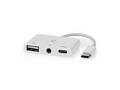 NEDIS USB 2.0 multiport adaptér, zástrčka USB-C, z