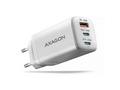 AXAGON ACU-DPQ65W, GaN nabíječka do sítě 65W, 3x p