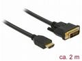 Delock Kabel HDMI na DVI 24+1 obousměrný 2 m