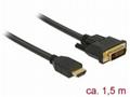 Delock - Kabel adaptéru - DVI-D s piny (male) do H