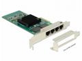 Delock PCI Express Card > 4 x Gigabit LAN - Síťový