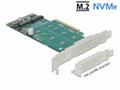 Delock PCI Express x8 Card to 2 x internal NVMe M.