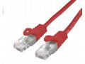 Kabel C-TECH patchcord Cat6, UTP, červený, 0,5m