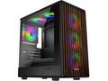EVOLVEO Panthera, mATX, 6x ARGB 120, dřevo+sklo