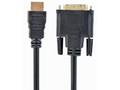 GEMBIRD Kabel HDMI-DVI 3m, M, M stíněný, zlacené k